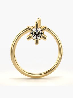 Valanova - Hallmarked 14K Yellow Gold and Certified Lab Grown Diamond 0.04cts Nose Ring (M)