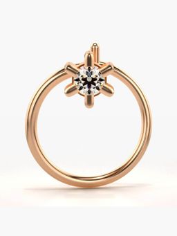 Valanova - Hallmarked 14K Rose Gold and Certified Lab Grown Diamond 0.04cts Nose Ring (M)