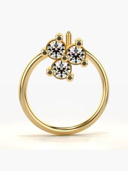 Valanova - Hallmarked 18K Yellow Gold and Certified Lab Grown Diamond 0.06cts Nose Ring (M)
