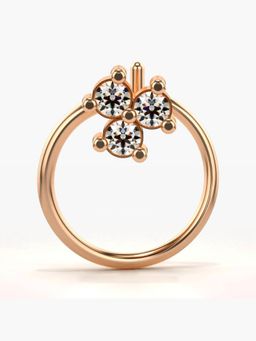 Valanova - Hallmarked 18K Rose Gold and Certified Lab Grown Diamond 0.06cts Nose Ring (M)