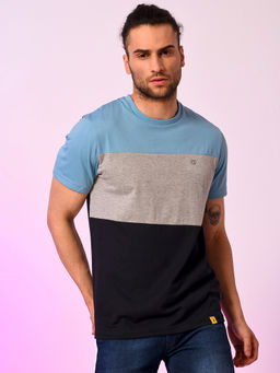 Campus Sutra - Men Colorblock Round Neck Stylish Casual T-shirts