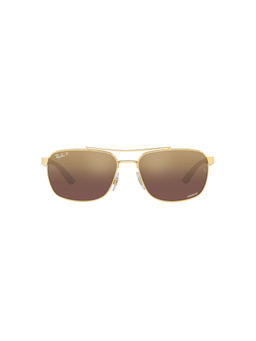 Ray-Ban - Arista Sunglasses (0RB3701-Rectangle-Gold Frame-Brown Lens-53: 59 mm)