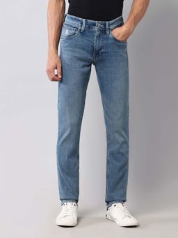 U.S. Polo Assn. Denim Co. - Mens Regallo Straight Fit Solid Light Blue Vintage Jeans