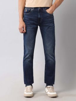 U.S. Polo Assn. Denim Co. - Mens Regallo Straight Fit Solid Blue Vintage Jeans