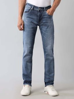 U.S. Polo Assn. Denim Co. - Mens Regallo Straight Fit Solid Blue Super Stretch Jeans