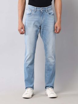 U.S. Polo Assn. Denim Co. - Mens Brandon Slim Fit Light Blue Vintage Jeans