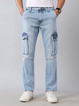 U.S. Polo Assn. Denim Co. - Mens Harold Straight Fit Blue Cargo Pocket Jeans