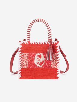 ABELARDO DE MODA - Aries Red Hand Woven Hand Bag (L)