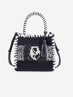 ABELARDO DE MODA - Aries Black And White Hand Woven Hand Bag (L)