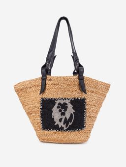ABELARDO DE MODA - Bella Hand Woven Beige And Black Shoulder bag (L)
