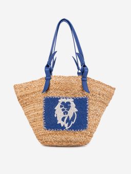 ABELARDO DE MODA - Bella Hand Woven Beige And Blue Shoulder bag (L)