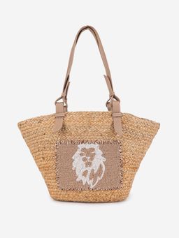 ABELARDO DE MODA - Bella Hand Woven Beige And Gold Shoulder bag (L)