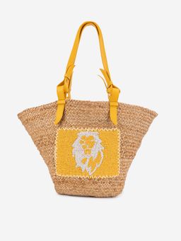 ABELARDO DE MODA - Bella Hand Woven Beige And Yellow Shoulder bag (L)