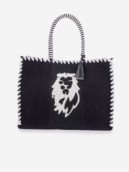 ABELARDO DE MODA - Edrina Black And White Hand Woven Hand Bag (M)