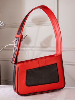 ABELARDO DE MODA - Garden part Red Leather Hand Bag (M)