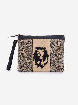 ABELARDO DE MODA - Luna Beige Hand Woven Pouch (M)