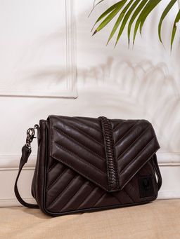 ABELARDO DE MODA - Stella Black Leather Sling Bag (M)