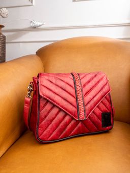 ABELARDO DE MODA - Stella Red Leather Sling Bag (M)