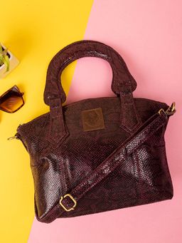 ABELARDO DE MODA - Deluxity Maroon Leather Hand Bag (M)