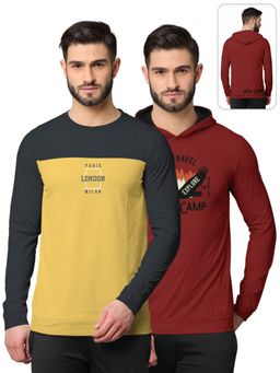 BULLMER - Printed Full Sleeve Sweatshirts For Men Multi-color (Pack of 2)