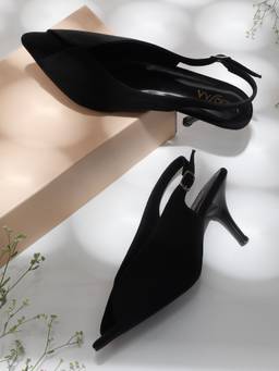 VALIOSAA - Black Color Smart Casual Heels