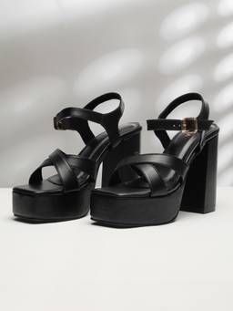 VALIOSAA - Black Color Smart Casual Heels