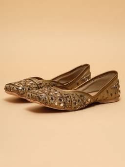 ERIDANI - Sitaara Antique Embellished Closed Toe Flats For Women