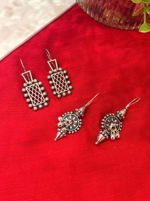 Niska Silver Echo Of Elegance Earrings (Pack of 2)