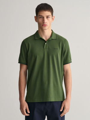 Gant Men Green Cotton Polo T-Shirt