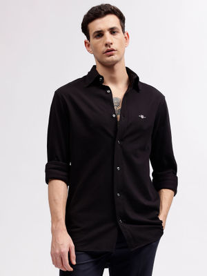 Gant Men Black Solid Collar Shirt main image 1