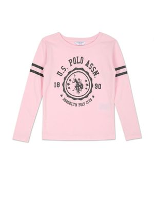Campana Girls Alexis Half Sleeves Striped Drop Shoulder T-shirt - Pink & Purple