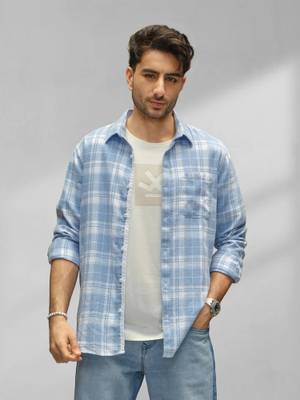 Buy WROGN Slim Fit Checkered Shirt - Blue - Image 1