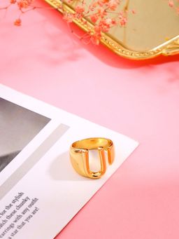 Mitali Jain - Gold Initial Ring-U
