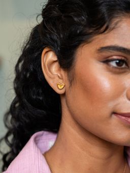 Shaya by CaratLane - Lost in Love Earrings in Gold Plated 925 Silver