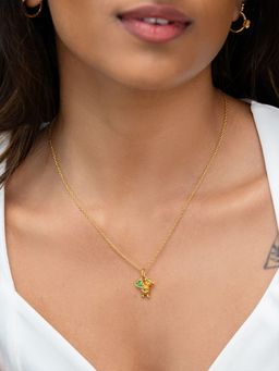 Shaya by CaratLane - Bear Hug Necklace in Gold Plated 925 Silver