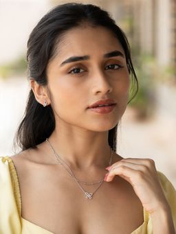 Shaya by CaratLane - Fly On Butterfly Earrings & Necklace Matching crafted in 925 Silver