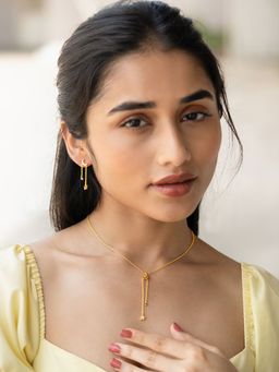 Shaya by CaratLane - Moon & Stars Earrings & Necklace Matching crafted in Gold Plated