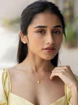 Shaya by CaratLane - You & Your Cute Snorts Earrings & Necklace Matching crafted in Gold Plated