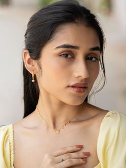 Shaya by CaratLane - Stars in the Galaxy Earrings & Necklace Matching crafted in Gold Plated