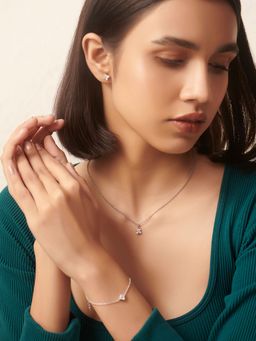 Shaya by CaratLane - Dusk till Dawn Earrings & Necklace Matching crafted in 925 Silver