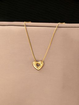 Jewels Galaxy - Gold Plated Anti Tarnish Stainless Steel Heart Themed Necklace