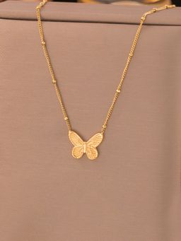 Jewels Galaxy - Gold Plated Anti Tarnish Stainless Steel Butterfly Themed Necklace