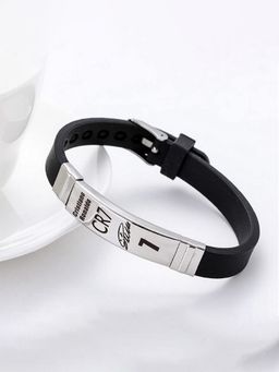Yellow Chimes - Stainless Steel CR7 CRISTIANO RONALDO Engraved Leather Bracelets