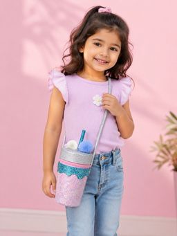 Mi Arcus - Girls Pink & Blue Glitter Tumbler Shaped Sling Bag