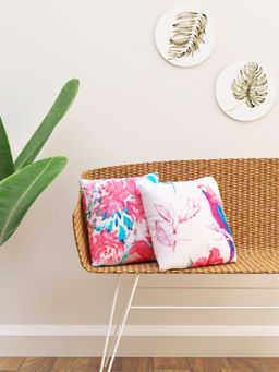 Happy Hues - Bird And Flower Reversible Print Cushion Cover