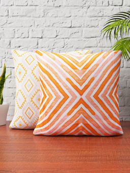 Happy Hues - Orange Geometric Rev Cushion Cover