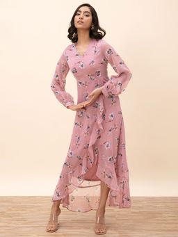 Twenty Dresses by Nykaa Fashion - Pink Ruffles On The Line Dress