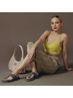 Saint G - Tesorina Pink Blush Hand Woven Leather Hobo Bag