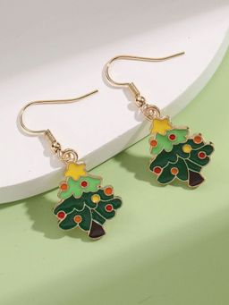 EL REGALO - Kids Girls Earrings for Christmas Festive Collection Green