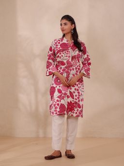Suti - Women Pink Floral Printed Kurta